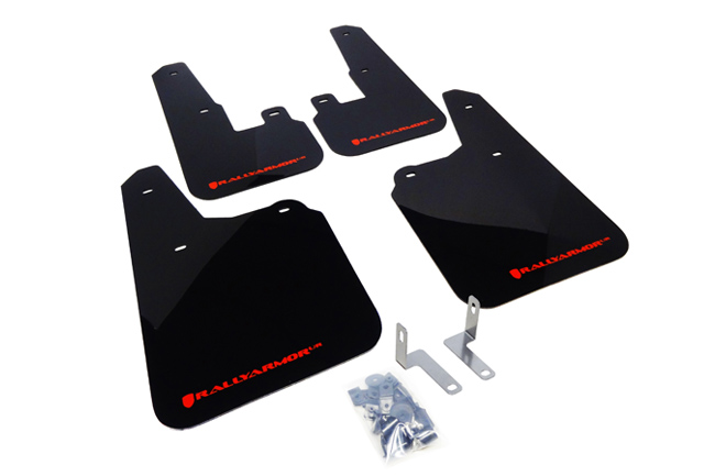 (10-14) Outback - Rally Armor - UR Mudflaps (Black/Red)