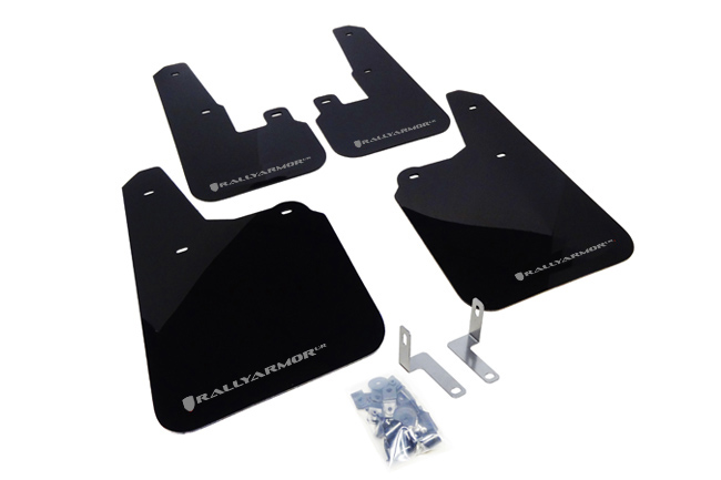 (10-14) Outback - Rally Armor - UR Mudflaps (Black/Silver)