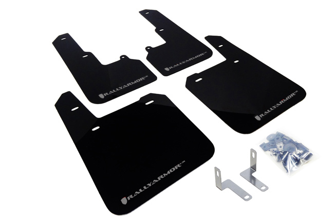 (15-19) Outback - Rally Armor - UR Mudflaps (Black/Silver)